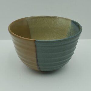 Sango Gold Dust Green Mixing Bowl 5040 Tan Beige Brown Green Ribbed Serving Bowl